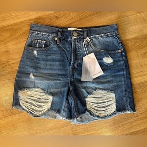 NWT Dear John Distressed Blue Denim Shorts